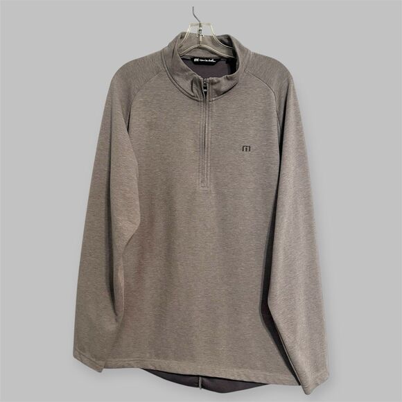 Travis Mathew Shirt Mens Size XL Grey Cotton Upgraded Quarter Zip Golf Pullover - Picture 1 of 9